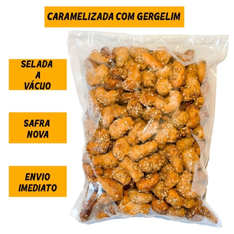 Castanha de Caju Caramelizada - Gergelim Crocante