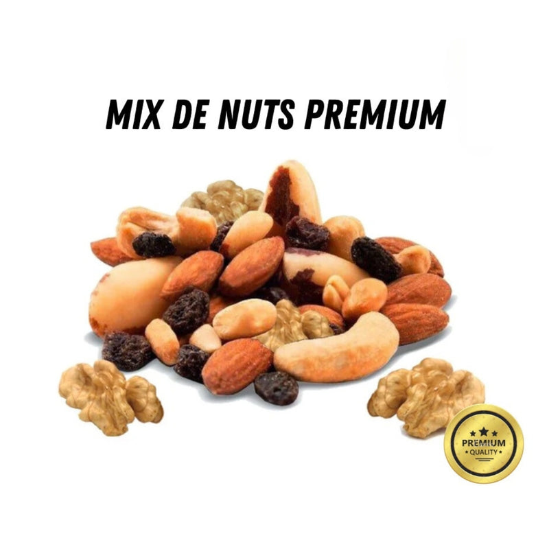 MIX PREMIUM NUTS - Castanha de Caju/Castanha do Pará/Amêndoas/Nozes/Cranberry/Uva Passas/Amendoim